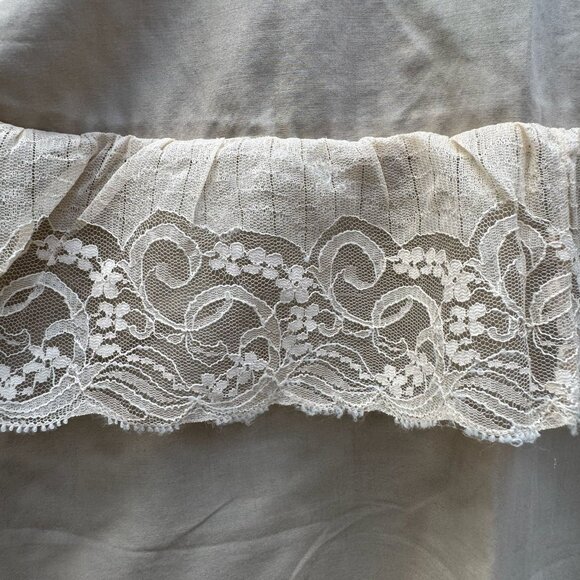 VTG 70s 80s Handmade Cottage Boho Lace Trim Blouse Tunic Top Plus Size 3XL Cream - Picture 8 of 9